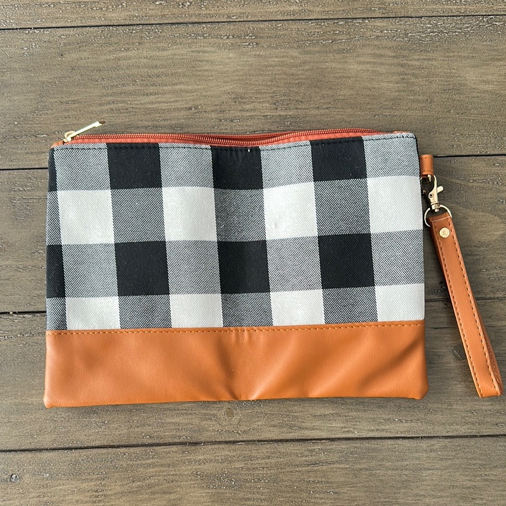 Plaid and Tan Women's Clutch